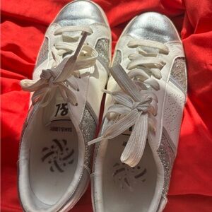 Sam & Libby Silver and White Athletic Shoes